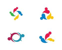 jeu de logo de réunion communautaire coloré vecteur