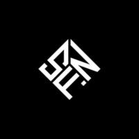 création de logo de lettre sfn sur fond noir. concept de logo de lettre initiales créatives sfn. conception de lettre sfn. vecteur
