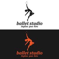 logo femme danseuse de ballet. logo du studio de danse