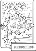 dinosaure préhistorique stegosaurus, livre de coloriage pour enfants, illustration de contour vecteur