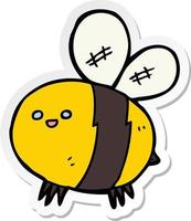 autocollant d'une abeille de dessin animé vecteur