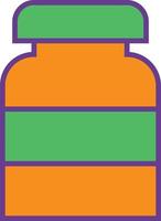 ligne de bouteille de pilules remplie de deux couleurs vecteur