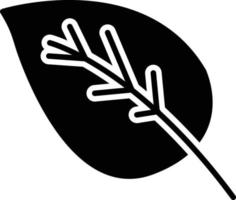 icône de glyphe de feuille vecteur