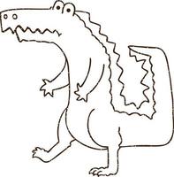 dessin au fusain de crocodile vecteur