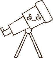 dessin au fusain de télescope vecteur