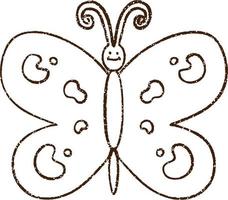 papillon dessin au fusain vecteur