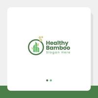 concept de logo de bambou sain vecteur