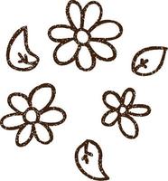 dessin au fusain de fleurs vecteur