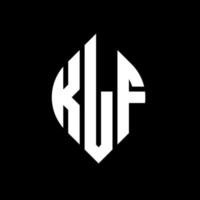 création de logo de lettre de cercle klf avec forme de cercle et d'ellipse. lettres d'ellipse klf avec style typographique. les trois initiales forment un logo circulaire. klf cercle emblème abstrait monogramme lettre marque vecteur. vecteur