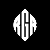 création de logo de lettre de cercle rgr avec forme de cercle et d'ellipse. lettres ellipse rgr avec style typographique. les trois initiales forment un logo circulaire. rgr cercle emblème abstrait monogramme lettre marque vecteur. vecteur