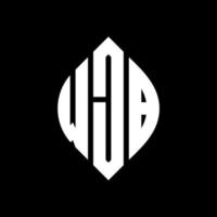 création de logo de lettre de cercle wjb avec forme de cercle et d'ellipse. lettres d'ellipse wjb avec style typographique. les trois initiales forment un logo circulaire. wjb cercle emblème abstrait monogramme lettre marque vecteur. vecteur