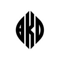 création de logo de lettre de cercle bko avec forme de cercle et d'ellipse. lettres bko ellipse avec style typographique. les trois initiales forment un logo circulaire. bko cercle emblème abstrait monogramme lettre marque vecteur. vecteur