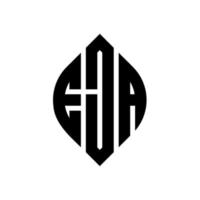 création de logo de lettre de cercle eja avec forme de cercle et d'ellipse. lettres eja ellipse avec style typographique. les trois initiales forment un logo circulaire. eja cercle emblème abstrait monogramme lettre marque vecteur. vecteur