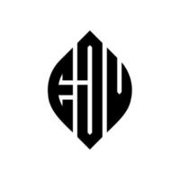 création de logo de lettre de cercle ejv avec forme de cercle et d'ellipse. lettres d'ellipse ejv avec style typographique. les trois initiales forment un logo circulaire. ejv cercle emblème abstrait monogramme lettre marque vecteur. vecteur