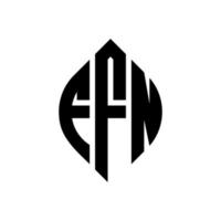 création de logo de lettre de cercle ffn avec forme de cercle et d'ellipse. lettres ffn ellipse avec style typographique. les trois initiales forment un logo circulaire. ffn cercle emblème abstrait monogramme lettre marque vecteur. vecteur