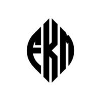 création de logo de lettre de cercle fkm avec forme de cercle et d'ellipse. lettres d'ellipse fkm avec style typographique. les trois initiales forment un logo circulaire. fkm cercle emblème abstrait monogramme lettre marque vecteur. vecteur