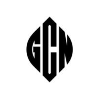 création de logo de lettre de cercle gcn avec forme de cercle et d'ellipse. lettres ellipse gcn avec style typographique. les trois initiales forment un logo circulaire. gcn cercle emblème abstrait monogramme lettre marque vecteur. vecteur