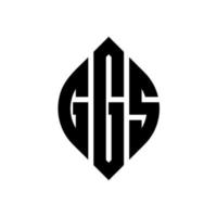 création de logo de lettre de cercle de ggs avec la forme de cercle et d'ellipse. lettres ggs ellipse avec style typographique. les trois initiales forment un logo circulaire. ggs cercle emblème abstrait monogramme lettre marque vecteur. vecteur