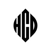 création de logo de lettre de cercle hco avec forme de cercle et d'ellipse. lettres hco ellipse avec style typographique. les trois initiales forment un logo circulaire. hco cercle emblème abstrait monogramme lettre marque vecteur. vecteur