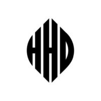 création de logo de lettre de cercle hho avec forme de cercle et d'ellipse. hho lettres ellipse avec style typographique. les trois initiales forment un logo circulaire. hho cercle emblème abstrait monogramme lettre marque vecteur. vecteur