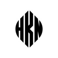 création de logo de lettre hkn cercle avec forme de cercle et d'ellipse. lettres ellipse hkn avec style typographique. les trois initiales forment un logo circulaire. hkn cercle emblème abstrait monogramme lettre marque vecteur. vecteur