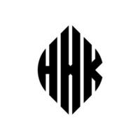 création de logo de lettre de cercle hxk avec forme de cercle et d'ellipse. lettres d'ellipse hxk avec style typographique. les trois initiales forment un logo circulaire. hxk cercle emblème abstrait monogramme lettre marque vecteur. vecteur