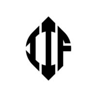 création de logo de lettre de cercle iif avec forme de cercle et d'ellipse. lettres iif ellipse avec style typographique. les trois initiales forment un logo circulaire. iif cercle emblème abstrait monogramme lettre marque vecteur. vecteur