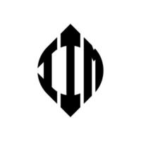 création de logo de lettre de cercle iim avec forme de cercle et d'ellipse. iim lettres ellipse avec style typographique. les trois initiales forment un logo circulaire. iim cercle emblème abstrait monogramme lettre marque vecteur. vecteur