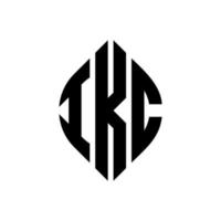 création de logo de lettre de cercle ikc avec forme de cercle et d'ellipse. lettres d'ellipse ikc avec style typographique. les trois initiales forment un logo circulaire. ikc cercle emblème abstrait monogramme lettre marque vecteur. vecteur