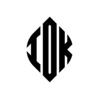 création de logo de lettre de cercle iok avec forme de cercle et d'ellipse. iok lettres ellipse avec style typographique. les trois initiales forment un logo circulaire. iok cercle emblème abstrait monogramme lettre marque vecteur. vecteur