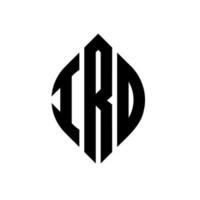 création de logo de lettre de cercle iro avec forme de cercle et d'ellipse. lettres d'ellipse iro avec style typographique. les trois initiales forment un logo circulaire. iro cercle emblème abstrait monogramme lettre marque vecteur. vecteur