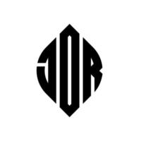 création de logo de lettre de cercle jdr avec forme de cercle et d'ellipse. lettres jdr ellipse avec style typographique. les trois initiales forment un logo circulaire. jdr cercle emblème abstrait monogramme lettre marque vecteur. vecteur