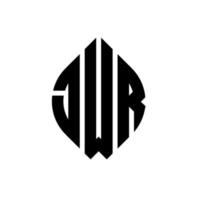 création de logo de lettre de cercle jwr avec forme de cercle et d'ellipse. lettres jwr ellipse avec style typographique. les trois initiales forment un logo circulaire. jwr cercle emblème abstrait monogramme lettre marque vecteur. vecteur