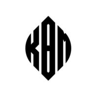 création de logo de lettre de cercle kbm avec forme de cercle et d'ellipse. lettres d'ellipse kbm avec style typographique. les trois initiales forment un logo circulaire. kbm cercle emblème abstrait monogramme lettre marque vecteur. vecteur