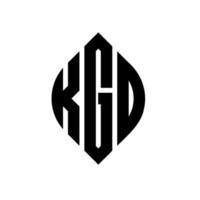 Création de logo de lettre de cercle kgd avec forme de cercle et d'ellipse. lettres d'ellipse kgd avec style typographique. les trois initiales forment un logo circulaire. kgd cercle emblème abstrait monogramme lettre marque vecteur. vecteur