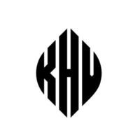 création de logo de lettre de cercle khv avec forme de cercle et d'ellipse. lettres khv ellipse avec style typographique. les trois initiales forment un logo circulaire. khv cercle emblème abstrait monogramme lettre marque vecteur. vecteur