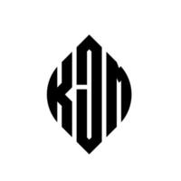 création de logo de lettre de cercle kjm avec forme de cercle et d'ellipse. lettres d'ellipse kjm avec style typographique. les trois initiales forment un logo circulaire. kjm cercle emblème abstrait monogramme lettre marque vecteur. vecteur