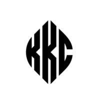 création de logo de lettre de cercle kkc avec forme de cercle et d'ellipse. lettres d'ellipse kkc avec style typographique. les trois initiales forment un logo circulaire. kkc cercle emblème abstrait monogramme lettre marque vecteur. vecteur