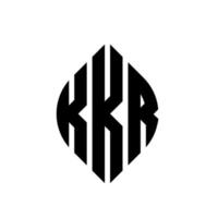 création de logo de lettre de cercle kkr avec forme de cercle et d'ellipse. lettres d'ellipse kkr avec style typographique. les trois initiales forment un logo circulaire. kkr cercle emblème abstrait monogramme lettre marque vecteur. vecteur