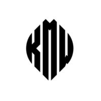 conception de logo de lettre de cercle de kmw avec la forme de cercle et d'ellipse. lettres d'ellipse kmw avec style typographique. les trois initiales forment un logo circulaire. kmw cercle emblème abstrait monogramme lettre marque vecteur. vecteur