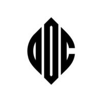 création de logo de lettre de cercle ooc avec forme de cercle et d'ellipse. lettres d'ellipse ooc avec style typographique. les trois initiales forment un logo circulaire. ooc cercle emblème abstrait monogramme lettre marque vecteur. vecteur