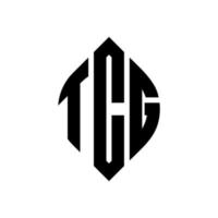 création de logo de lettre de cercle tcg avec forme de cercle et d'ellipse. lettres ellipse tcg avec style typographique. les trois initiales forment un logo circulaire. tcg cercle emblème abstrait monogramme lettre marque vecteur. vecteur