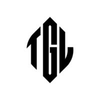 création de logo de lettre de cercle tgl avec forme de cercle et d'ellipse. lettres ellipse tgl avec style typographique. les trois initiales forment un logo circulaire. tgl cercle emblème abstrait monogramme lettre marque vecteur. vecteur