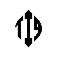 création de logo de lettre de cercle tiq avec forme de cercle et d'ellipse. lettres tiq ellipse avec style typographique. les trois initiales forment un logo circulaire. tiq cercle emblème abstrait monogramme lettre marque vecteur. vecteur