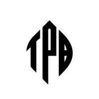 création de logo de lettre de cercle tpb avec forme de cercle et d'ellipse. lettres ellipse tpb avec style typographique. les trois initiales forment un logo circulaire. tpb cercle emblème abstrait monogramme lettre marque vecteur. vecteur