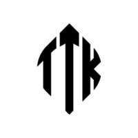 création de logo de lettre de cercle ttk avec forme de cercle et d'ellipse. lettres ellipse ttk avec style typographique. les trois initiales forment un logo circulaire. ttk cercle emblème abstrait monogramme lettre marque vecteur. vecteur