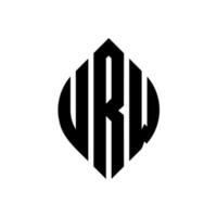 création de logo de lettre de cercle urw avec forme de cercle et d'ellipse. urw lettres elliptiques avec style typographique. les trois initiales forment un logo circulaire. urw cercle emblème abstrait monogramme lettre marque vecteur. vecteur