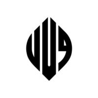 création de logo de lettre de cercle uvq avec forme de cercle et d'ellipse. lettres d'ellipse uvq avec style typographique. les trois initiales forment un logo circulaire. uvq cercle emblème abstrait monogramme lettre marque vecteur. vecteur