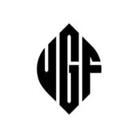 création de logo de lettre de cercle vgf avec forme de cercle et d'ellipse. lettres d'ellipse vgf avec style typographique. les trois initiales forment un logo circulaire. vgf cercle emblème abstrait monogramme lettre marque vecteur. vecteur