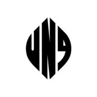 création de logo de lettre de cercle vnq avec forme de cercle et d'ellipse. lettres d'ellipse vnq avec style typographique. les trois initiales forment un logo circulaire. vnq cercle emblème abstrait monogramme lettre marque vecteur. vecteur